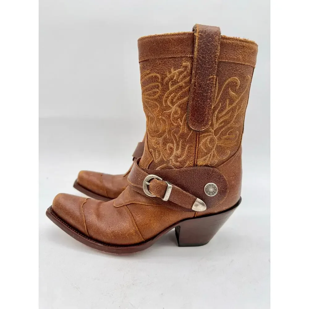 Old Gringo Boots Womens 6.5 B Brown Leather Embroidered Harness Western Cowgirl